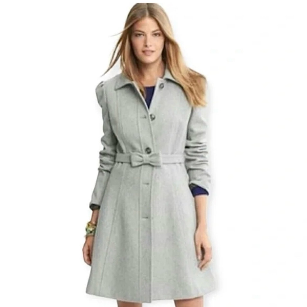 Banana Republic Gray Belted Coat